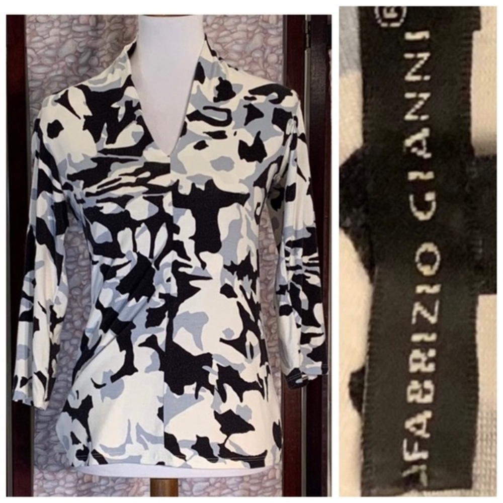 Fabrizio Gianni long sleeved floral Camo top.